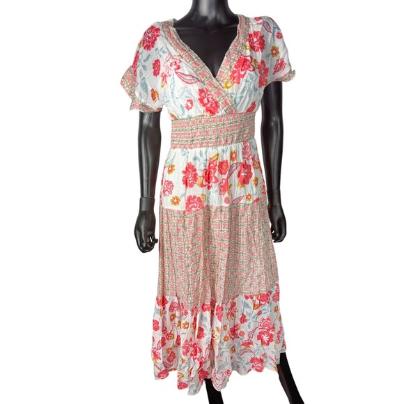 J Gee Dress Pink floral maxi‎ dress, feminine and flirty, size S Nwot - Picture 1 of 9